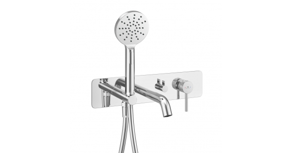 Ryver Wall Mounted Bath Shower Mixer Knurled Lever Chrome