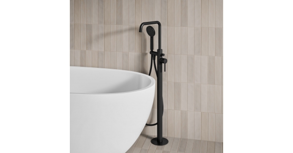 Ryver – Black Easy-Plumb Floor Standing Bath Shower Mixer