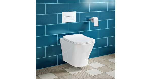 Brant Wall Hung Rimless Toilet Pan & Slim Square Soft Close Seat