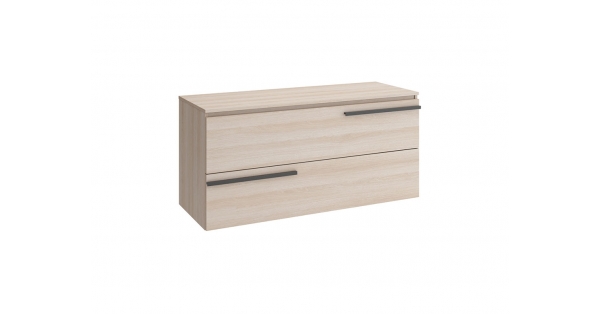 Crieve 1200mm 2 Drawer Wall Unit Mid Oak with Worktop