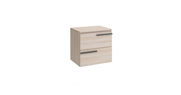 Crieve 600mm 2 Drawer Wall Unit Mid Oak with Worktop