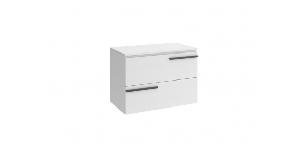 Crieve 800mm 2 Drawer Wall Unit White with Worktop