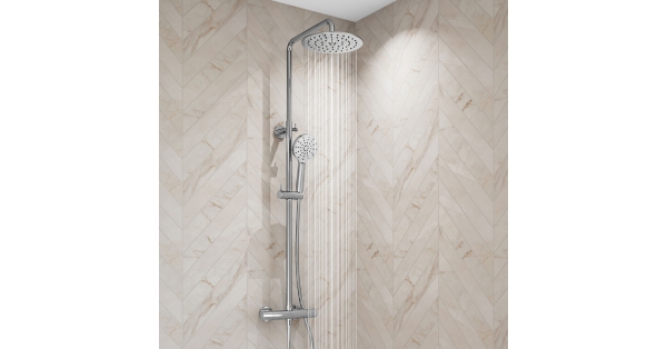 Ryver – Chrome Round Exposed Thermostatic Shower